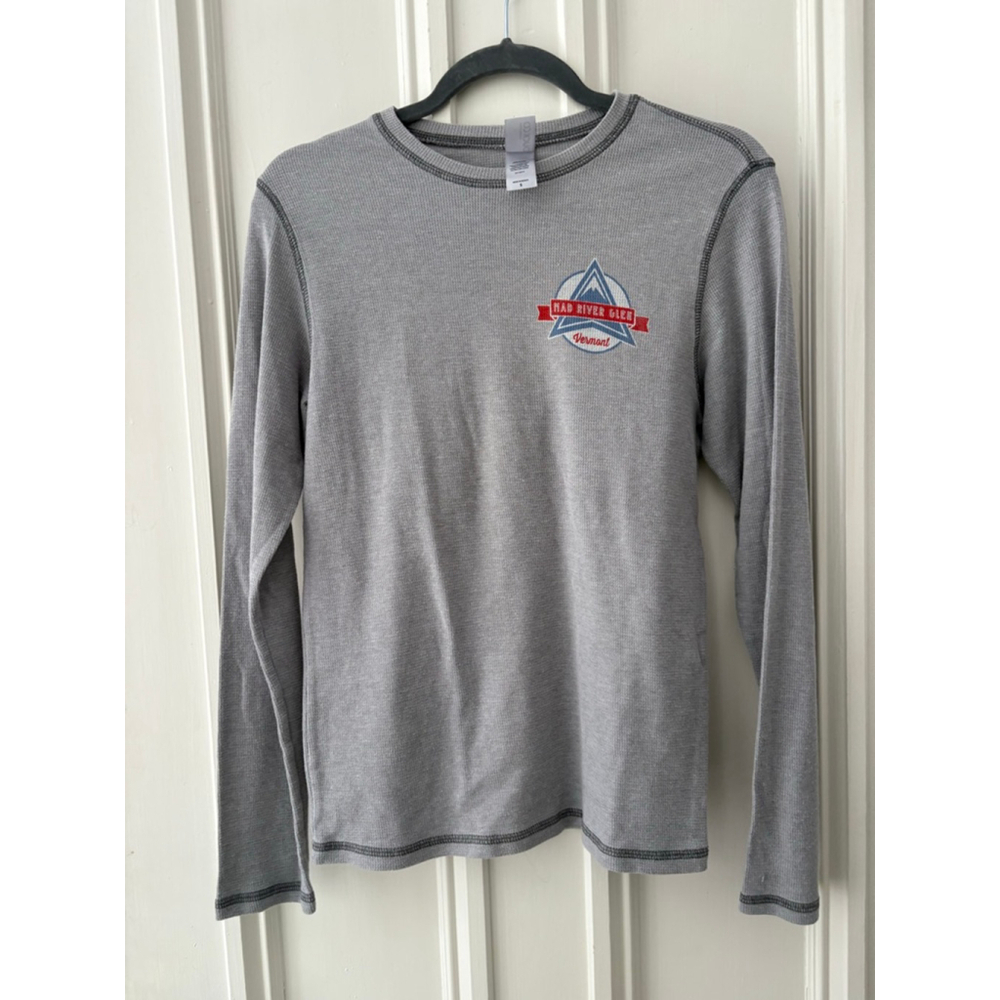 Mad River Glen mens Long Sleeve graphic Thermal long sleeve shirt S Grey Red
